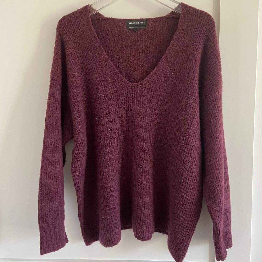 Something Navy slouchy pullover sweater
